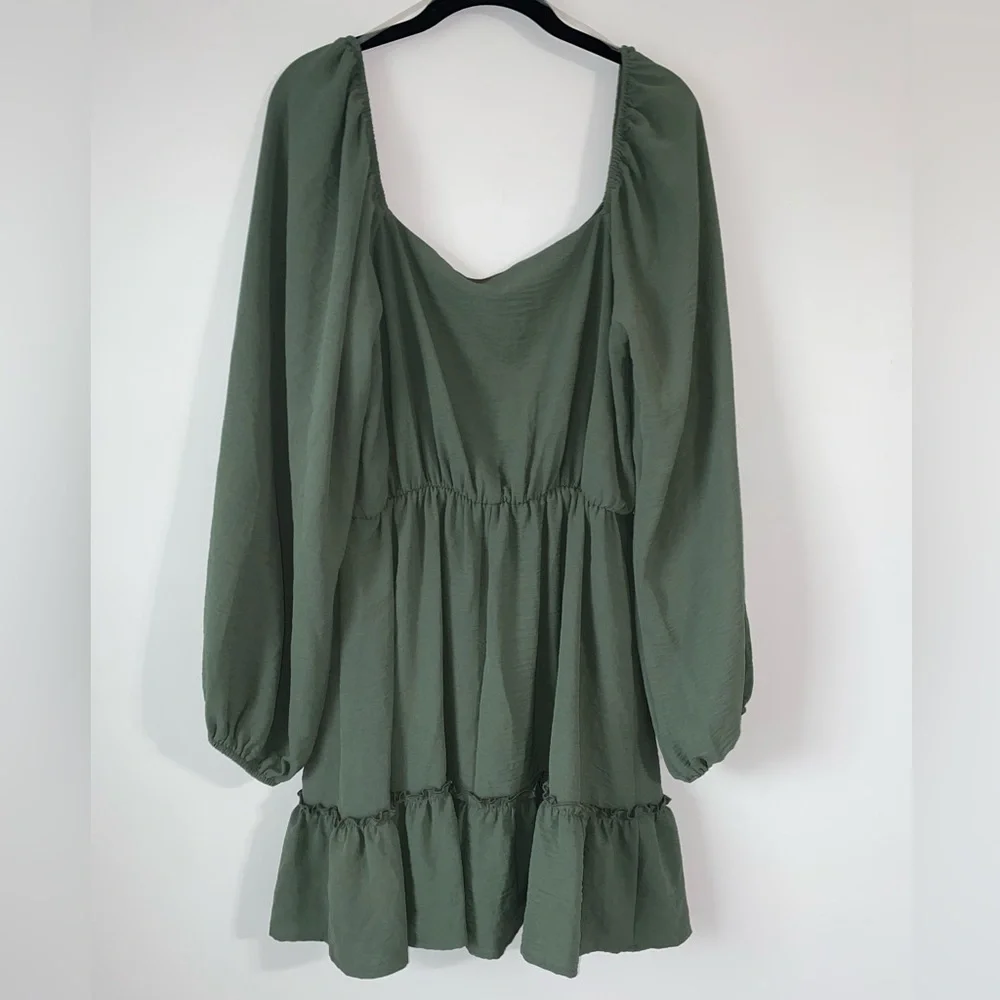 Altar’d State Green Sage Long Sleeve Mini Dress - Picture 2 of 8